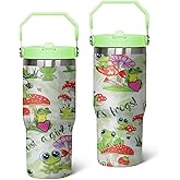30 Oz Frog Tumbler with Handle and Straw, Frog Cup Insulated Frog Coffee Mug, Double Wall Stainless Steel Frog Mug, Leak Proof Frog Coffee Cup, Frog Gifts for Women and Frog Gifts for Frog Lovers