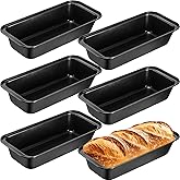 Sliner 6 Pcs Loaf Pan,12 x 5 Inch Long Loaf Pan Nonstick Baking Bread Pan Stainless Steel Rectangle Cake Pan Bread Tin Bakeware for Meatloaf Toast Muffin Sourdough Oven Baking