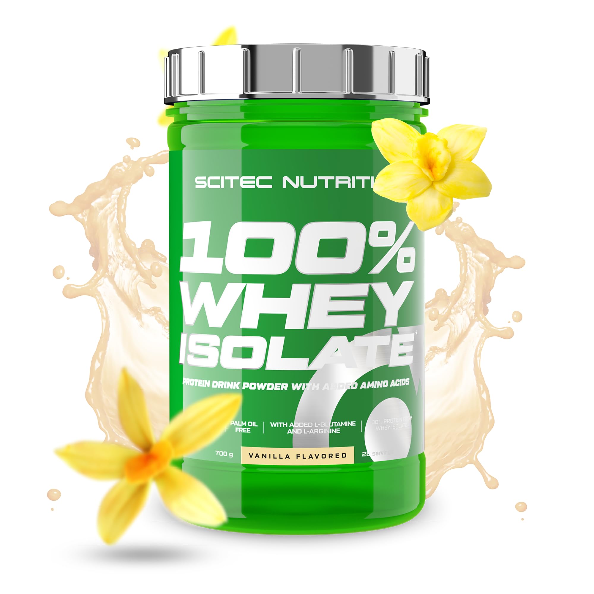 Scitec Nutrition 100% Whey Isolate – Pure Protein Power with BCAAs – Glutamine & Arginine – Sugar & Gluten Free Formula, 700 g, Vanilla