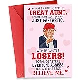 Donavibe Funny Card Gifts for Aunt on Christmas, Birthday, Mothers Day, Humor Aunt Greeting Cards, Heartfelt Message for Women from Niece Nephew, Decorations for Woman, Premium Quality