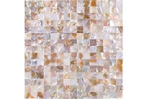 Reovatile 10 - Sheet Peel and Stick Backsplash Tile for Kitchen and Bathroom Mother of Pearl (Colorful, 11.8"X11.8")
