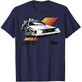 Back to The Future 35th Retro Stripe Delorean T-Shirt
