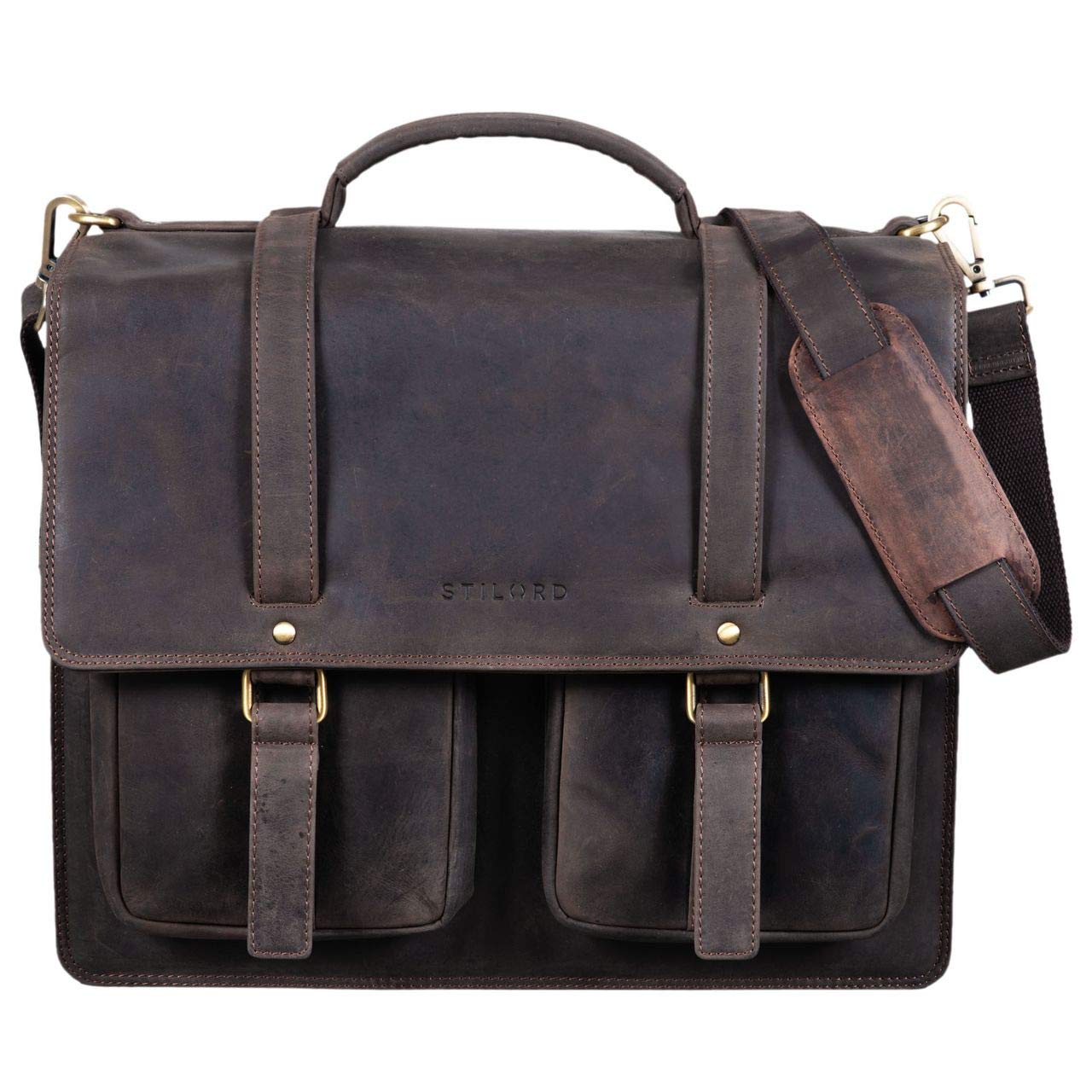 Maletines y bolsas para portátil STILORD Fernando Bolso Bandolera Cuero  para Profesor o Negocios Grande XL Maletín para Portátil de 14 Pulgada de  Piel Color:Kara Cognac Equipaje pomar.com.co