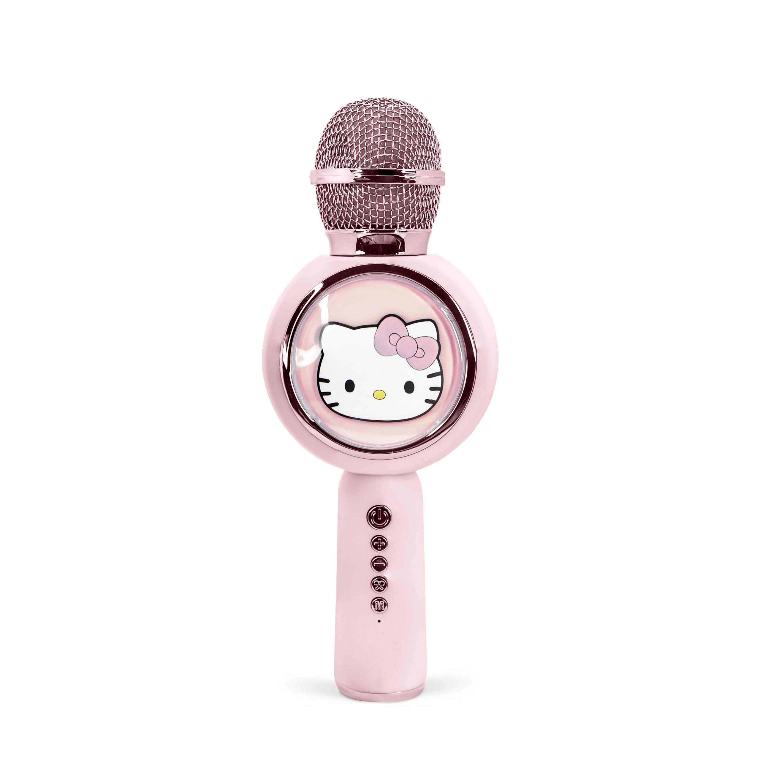 OTL Technologies Hello Kitty HK1210 Popsing LED Light Up Wireless Karaoke Microphone with Voice Changer Mode - Pink