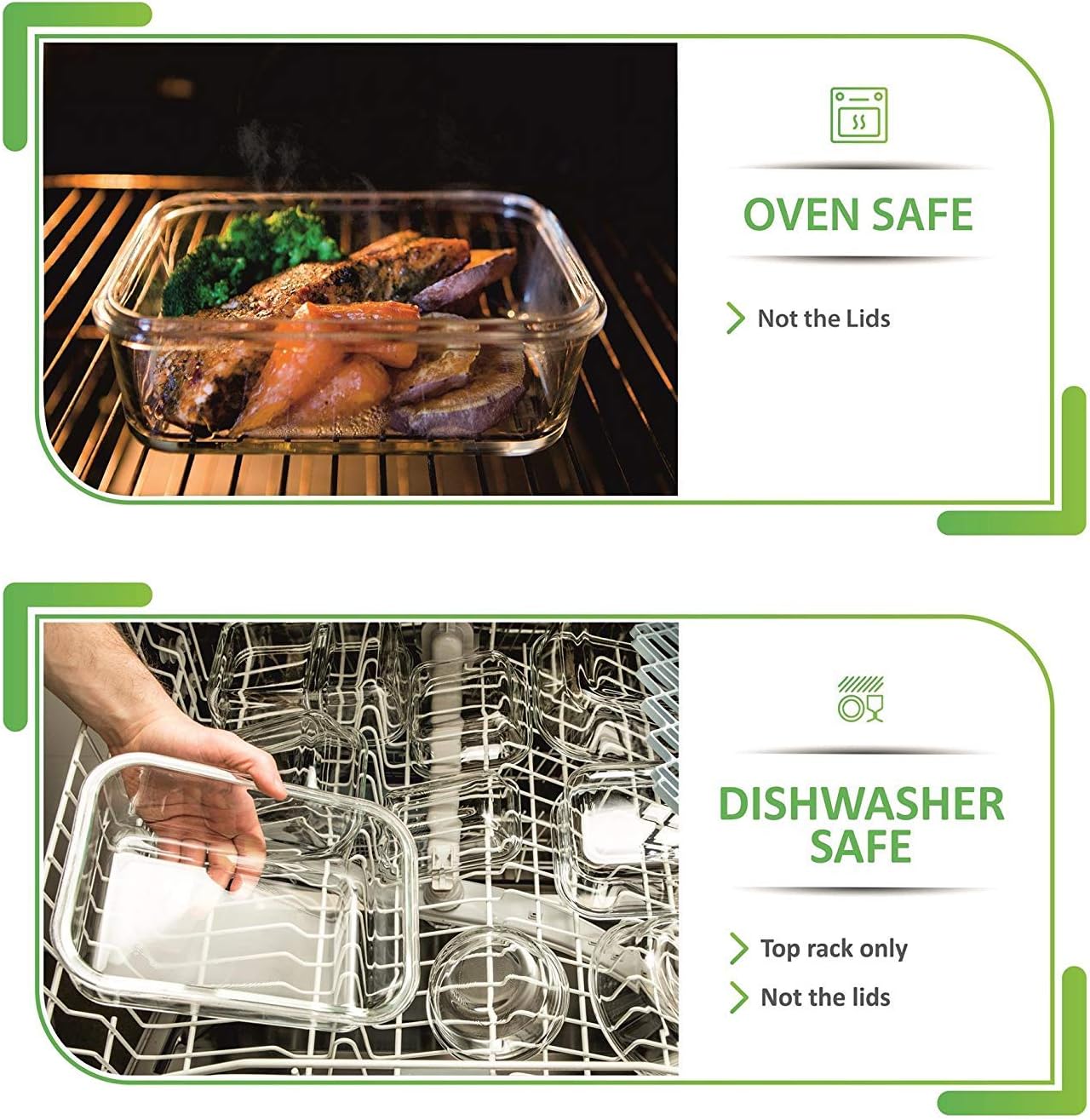 Glass Storage Containers with Lids (13-Pack) - Glass Food Storage Containers Airtight - Glass Containers with Lids - Glass Meal Prep Containers Glass Food Containers by Prep Naturals: Kitchen & Dining