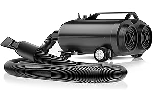 BLANLODY Car Dryer Air Blower,Car Dryer with 6.0HP Powerful Twin Turbo for Car Cleaning, Car Detailing,Car Blower for Drying with 4 Wheels&14 Foot Flexible Hose, Safer Than Towel Cloth,for Car Motorcycle