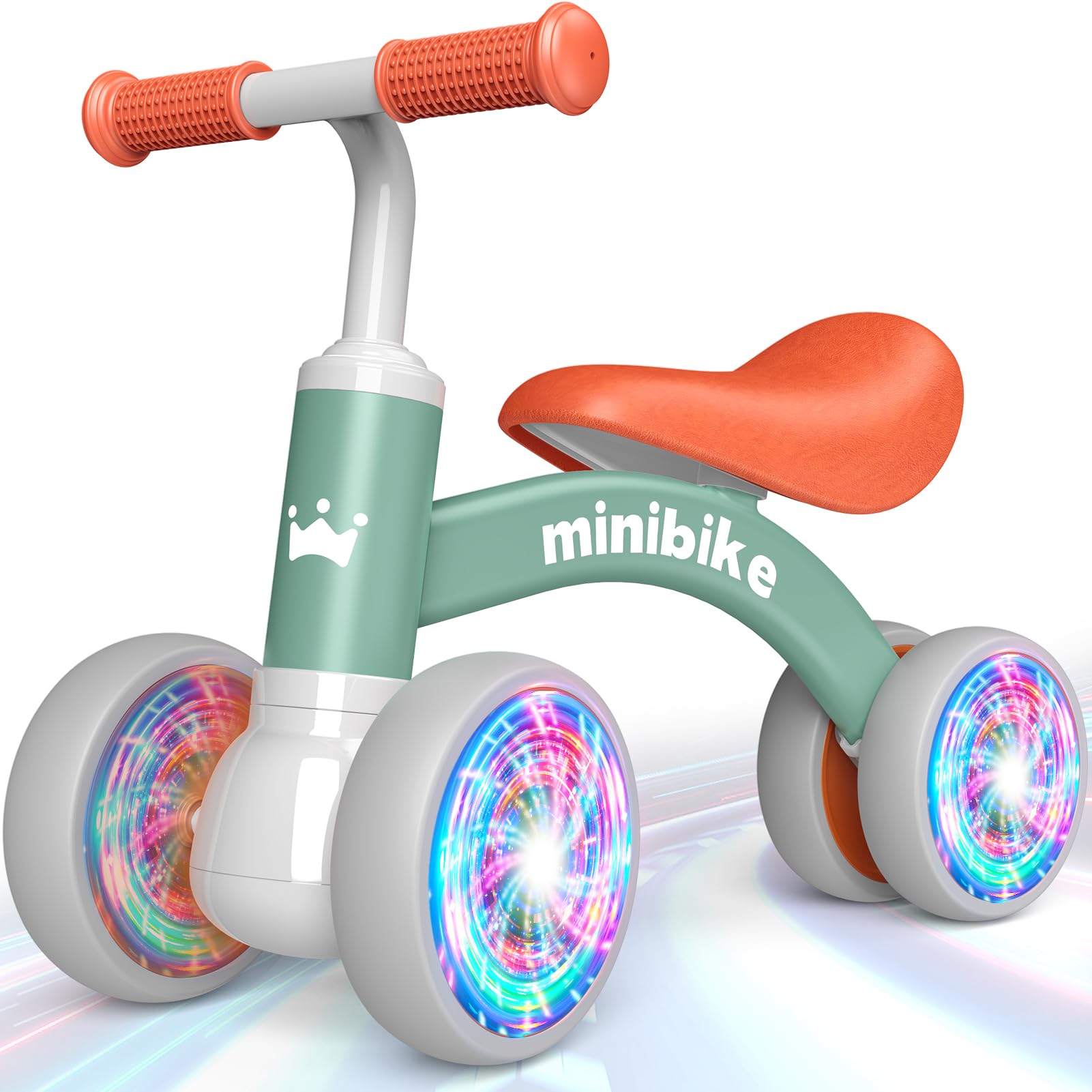 HappyGoLucky Kids Balance Bike Toys for 1 2 Year Old Boys Gifts, 4 Wheels Lighting Ride on Boy Tricycles Gift for 1 2 Year Old Boys, 1st Birthday Gifts for Boy Age 1 2 Easter Gifts Ourdoor Garden Toy