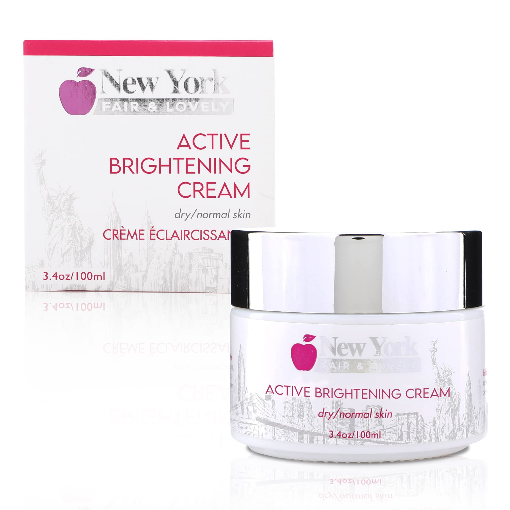 New York Fair & Lovely Active Brightening Cream - 100ml / 3.4 fl oz - For: Face, Body, Neck, Knees, Hands, Armpit