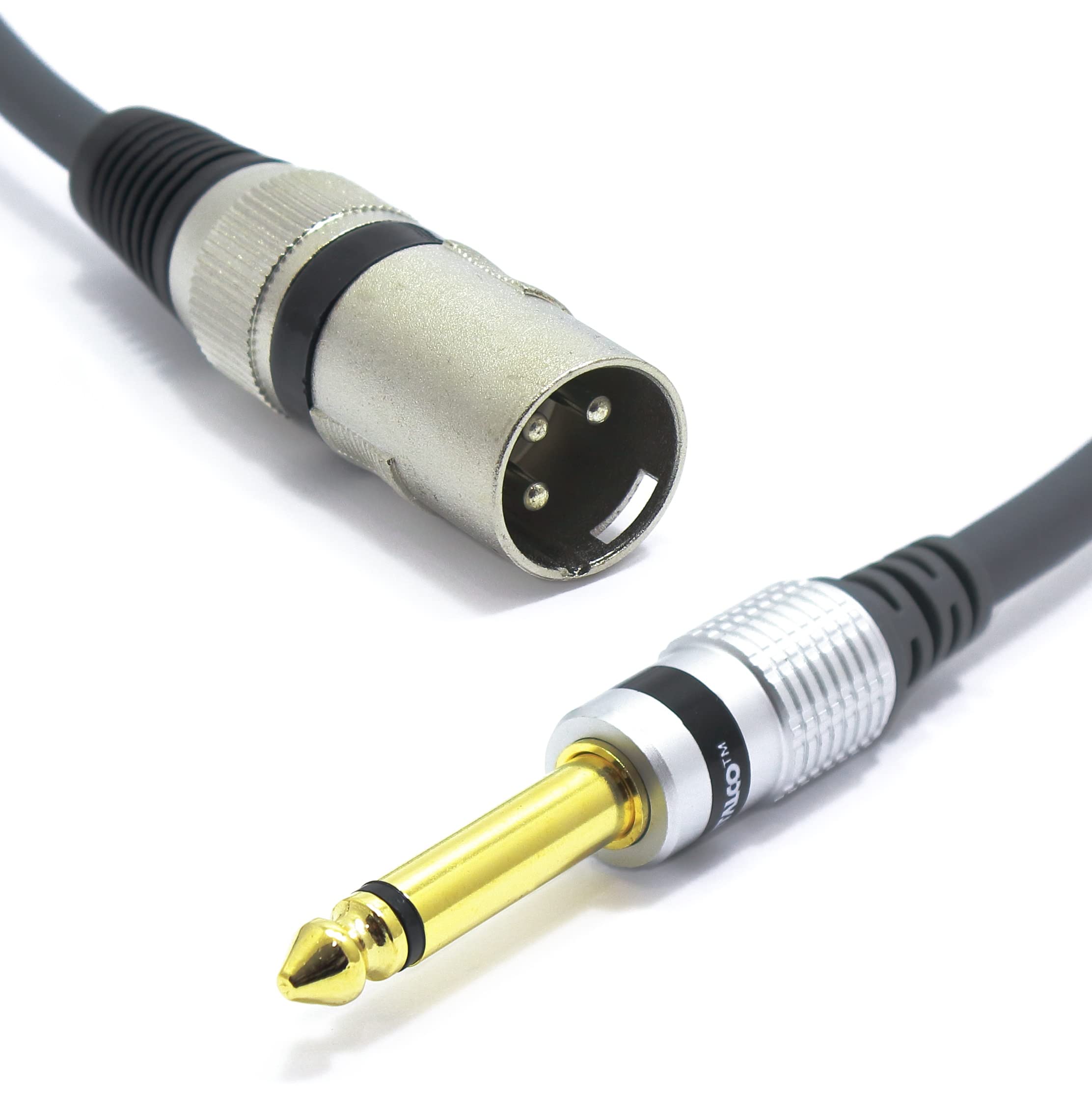 VITALCO XLR Male to Jack 6.35 Mono 3m Cable 3 PIN Microphone to TS 1/4 Inch Lead