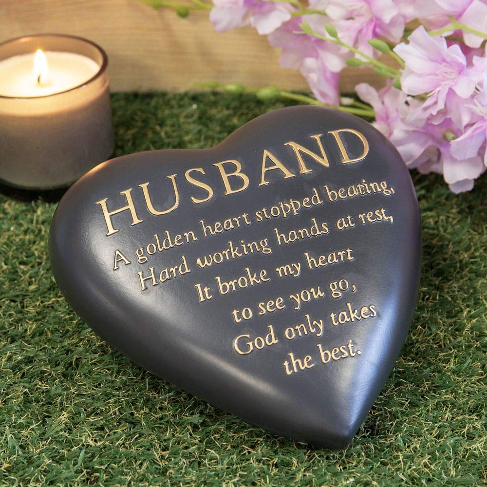 Thoughts of you Husband Heart Shaped Remembrance Graveside Memorial Ornament