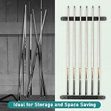 Adhafera 6-Piece Wall-Mounted Pool Cue Rack Holder for Billiards and Bars view 2