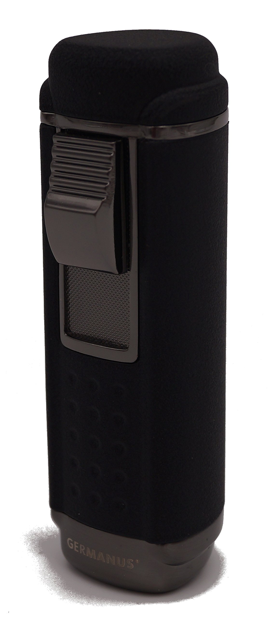 GERMANUS Jetflame Torch Cigar Lighter with 4 Flames, Metal, Black