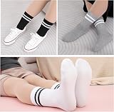 Zuimei 6 Pairs Stripes Women Socks Cushioned Ankle Sport Gym Casual view 2