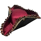 EverJoy Party Deluxe Maroon Pirate Hat, One Size, Unisex, Lightweight, Polyester, Costume Hat, Perfect for Halloween, Parties, Cosplay