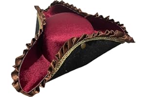 EverJoy Party Deluxe Maroon Pirate Hat, One Size, Unisex, Lightweight, Polyester, Costume Hat, Perfect for Halloween, Parties, Cosplay