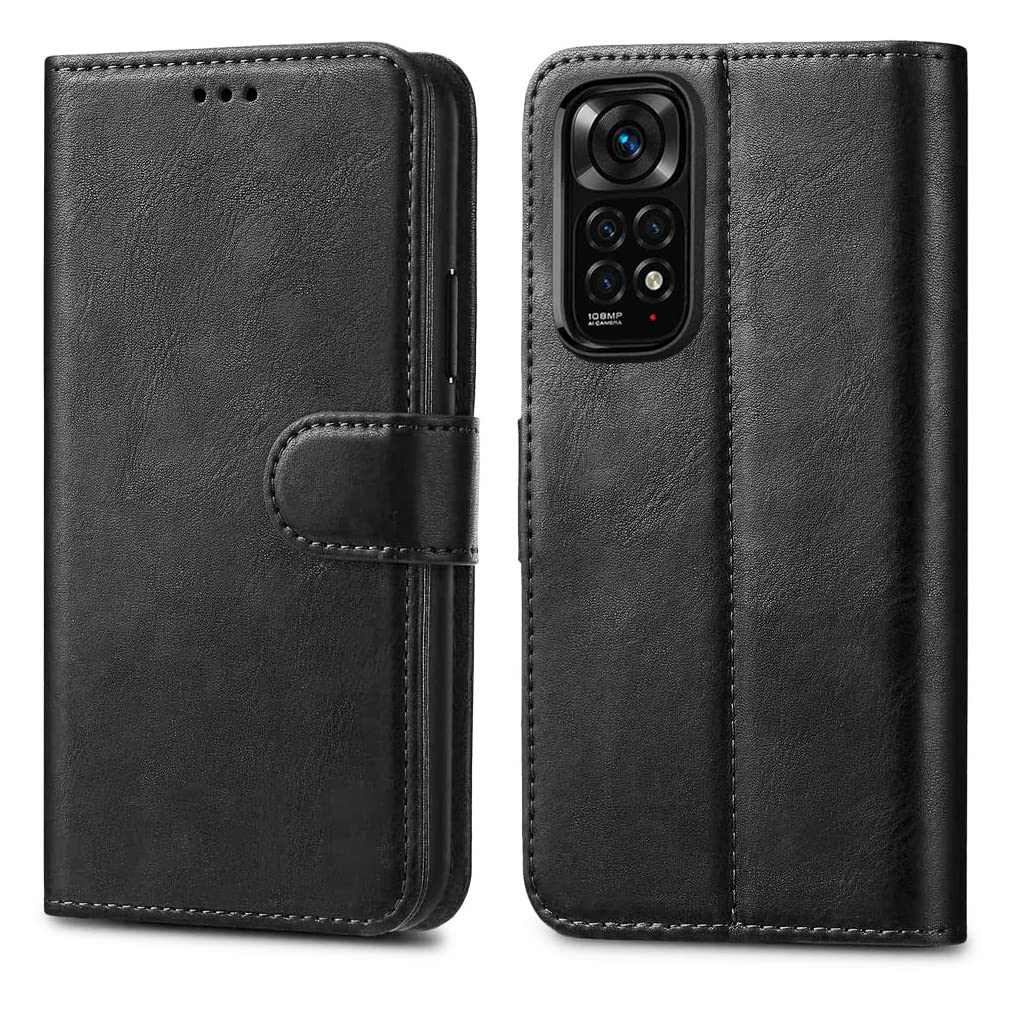 GAPlus Xiaomi Redmi Note 11 Leather Case - Premium Wallet Case Leather Flip Cover [Card Holder] [Magnetic Closure] For Xiaomi Redmi Note 11/ Xiaomi Redmi Note 11S Black — image 1