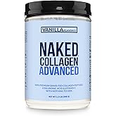 NAKED Vanilla Collagen Advanced - Peptides Protein Powder, Hyaluronic Acid, Vitamin C, Pasture-Raised, Grass-Fed Hydrolyzed Collagen Supplement, Paleo Friendly, Non-GMO, Keto, Gluten Free, 1.3LB