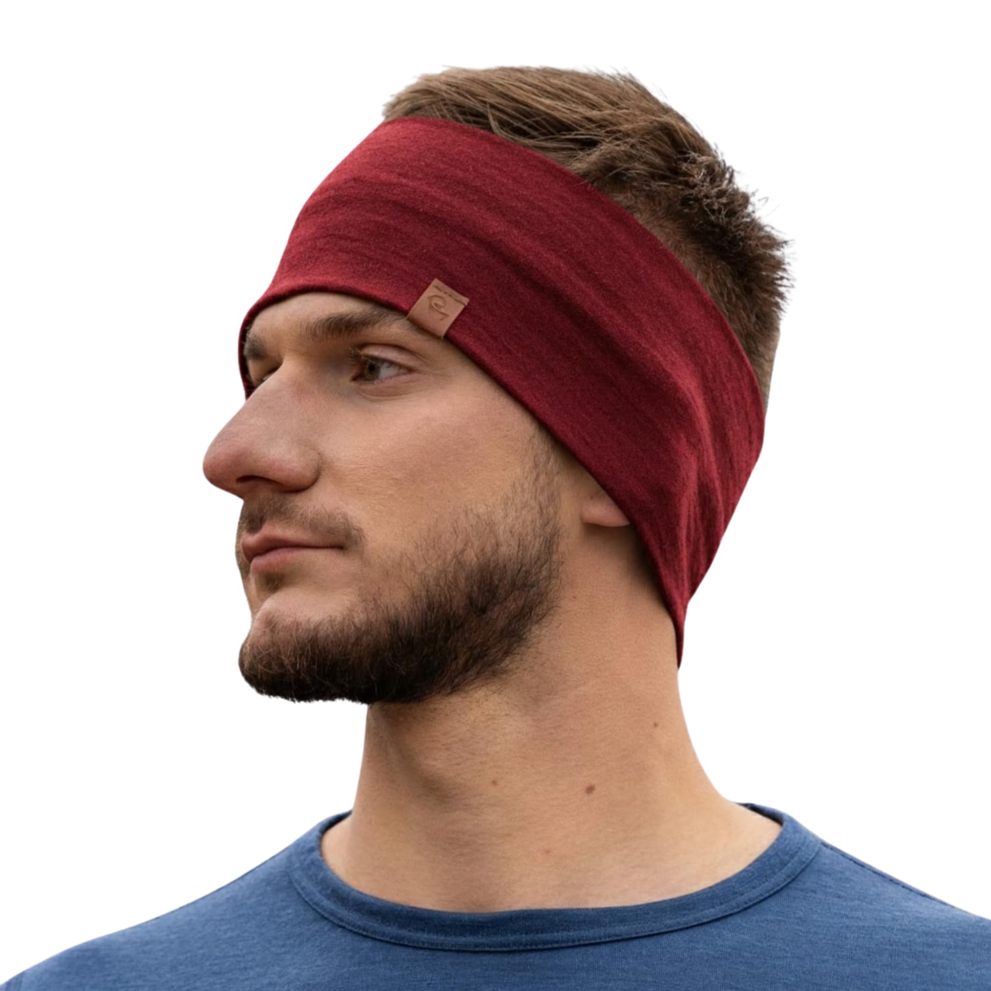menique 100% Merino Wool Headband Men & Women – Sports Sweatband,Thermal Wool Ear Warmer, Sweat Band, Workout Hairband for Running, Cycling, Yoga, Hiking, Gym, Long Hair (Royal Cherry)