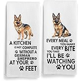 Qeheb German Shepherd Dog Kitchen Towels, Every Meal You Make German Shepherd Gifts Dog Mom Dad Owner Dish Tea Kitchen Towels Decorative Set, Puppy Pet Dogs Lover Hand Towel for Bathroom 16x24 Inch