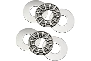 PZRT 2 Sets AXK1024 Thrust Needle Roller Bearings with Washers 10mm Bore 24mm OD 4mm Width (2 x Bearings + 4 x Washers)