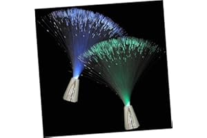 OSALADI 2 Pcs Colorful LED Color Changing Fiber Optic Light Battery-Operated LED Fiber Lamp for Wedding Christmas Party Holid