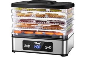 Rosewill Compact Food Dehydrator, 5 Stackable Trays with Adjustable 48H Timer and Temperature Control - 350W Electric Food Dryer for Jerky, Fruits, Herbs, Veggies, Meat & Dog Treats