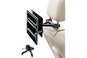 KUXIU Magnetic Wireless Charging Car Headrest Tablet Holder for iPad Pro 11/Air 11 M2/M3, Tablet Car Back Seat Mount for Kids