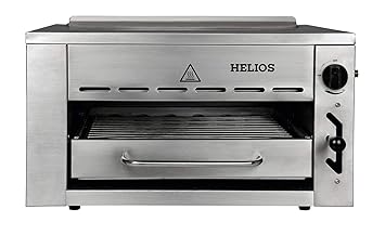 Meateor Helios Oberhitzegrill aus Edelstahl mit Piezo-Zünder für Temperaturen bis zu 800° C Inkl. Grillrost Und Auffangschale