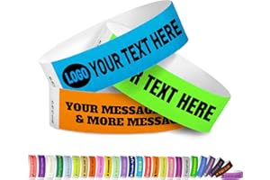Custom Wrist Bands for Event,Personalized Wristbands with Business Logo and Text,Bulk Customizable Colored Paper Wristaband,C