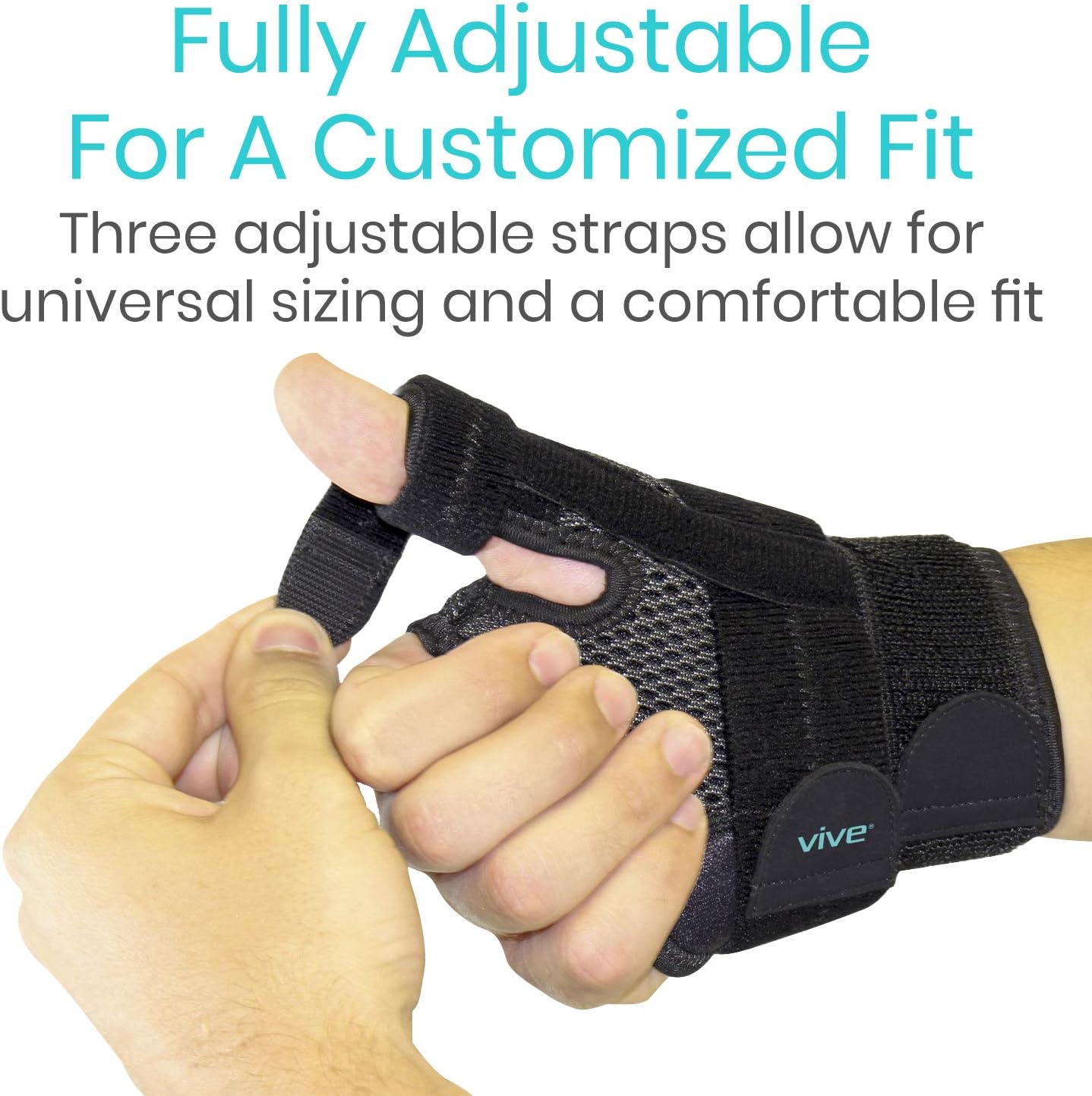 Vive Arthritis Thumb Splint - Thumb Spica Support Brace for Pain, Sprains, Strains, Arthritis, Carpal Tunnel & Trigger Thumb Immobilizer - Wrist Strap - Left or Right Hand (Black): Health & Personal Care