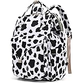 Mimfutu Cow Print Laptop Backpack College School Backpack Bookbags Nurse Backpacks Travel Bags Casual Daypacks for Women Girls Fits 15.6 Inch Notebook