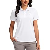 Women's Golf Shirt Short Sleeve Lightweight Moisture Wicking Work Tennis Tops Collared Polo Shirts for Women with 4-Button