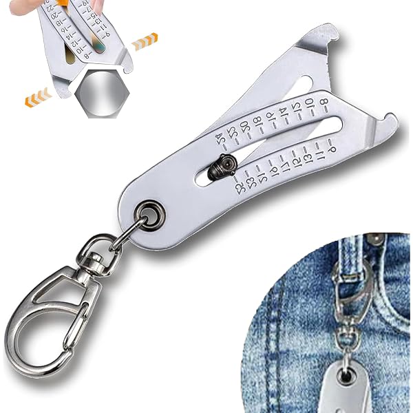 2025 Thread Size Checker Keychain – Metric & Imperial Bolt/Nut Gauge, Portable Tool For DIY & Auto