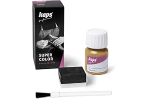 Dye Paint for Leather Shoes and Bags with Sponge and Brush, Kaps Super Color, 70 Colors (108 - Ochre)