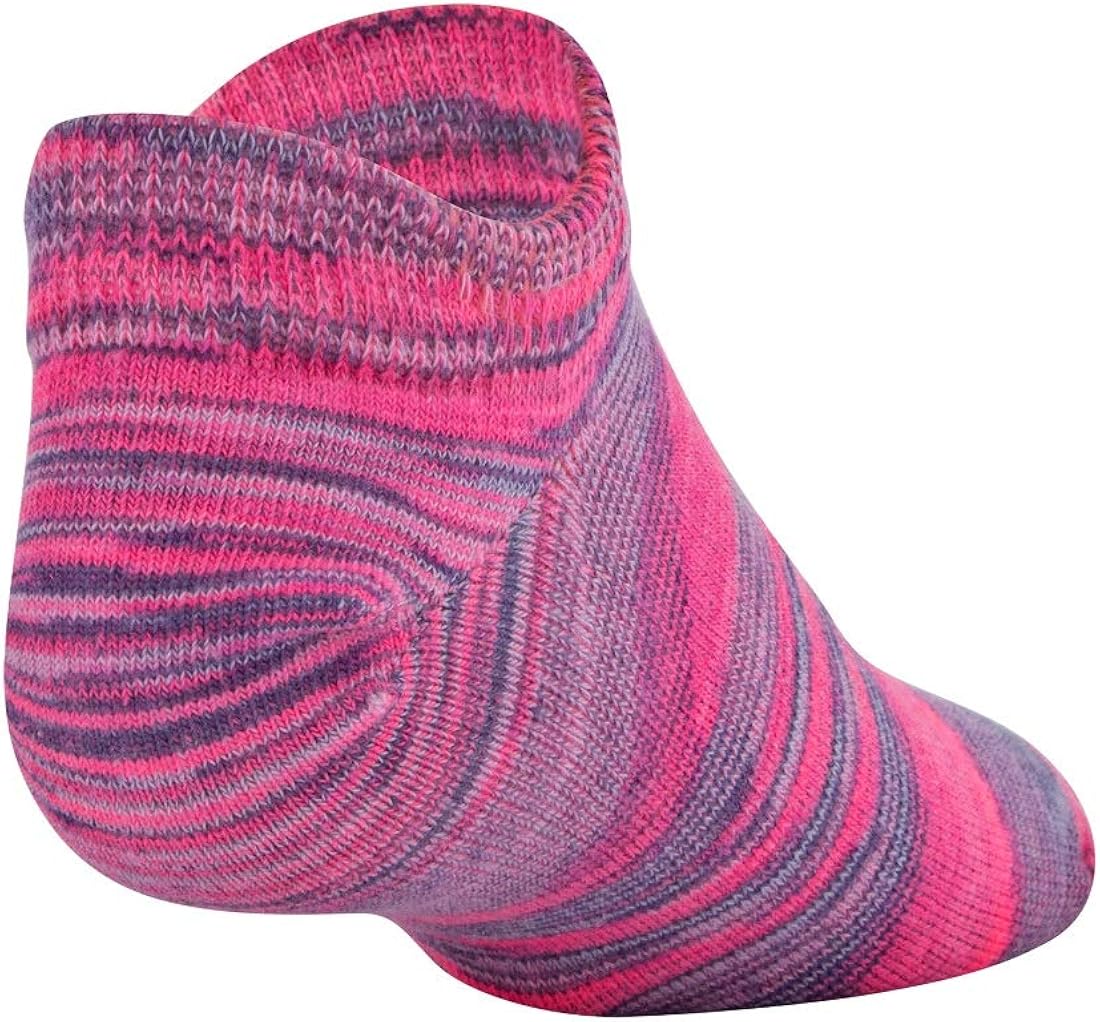 Under Armour Youth Essential 2.0 No Show Socks, 6-Pairs , Mojo Pink Assorted , Shoe Size: Youth 13.5K-4Y: Clothing