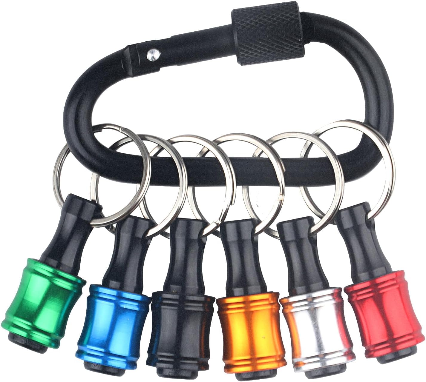 Photo 1 of 6pcs Push to Unlock,Drill Bit Holder,1/4 inch Screwdriver Bit Holders,Color Portable Hex Shank Socket Screwdriver Bar Drill Screw Adapter Change Extension Bar Keychain,Tool Gifts for Men