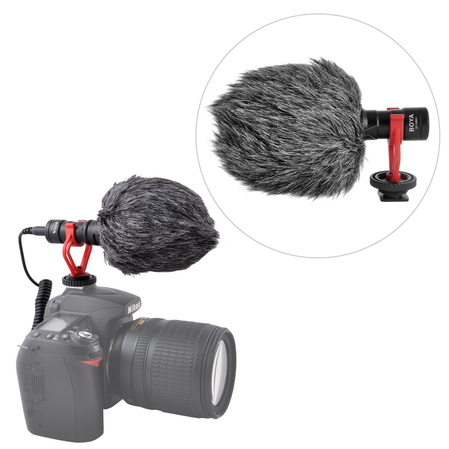 Crazefoto BY-MM1 Super Cardioid Shotgun Video Microphone Universal Compact On-Camera Mini Recording Mic Directional Condenser for DSLR Camera Camcorder iPhone Smartphones
