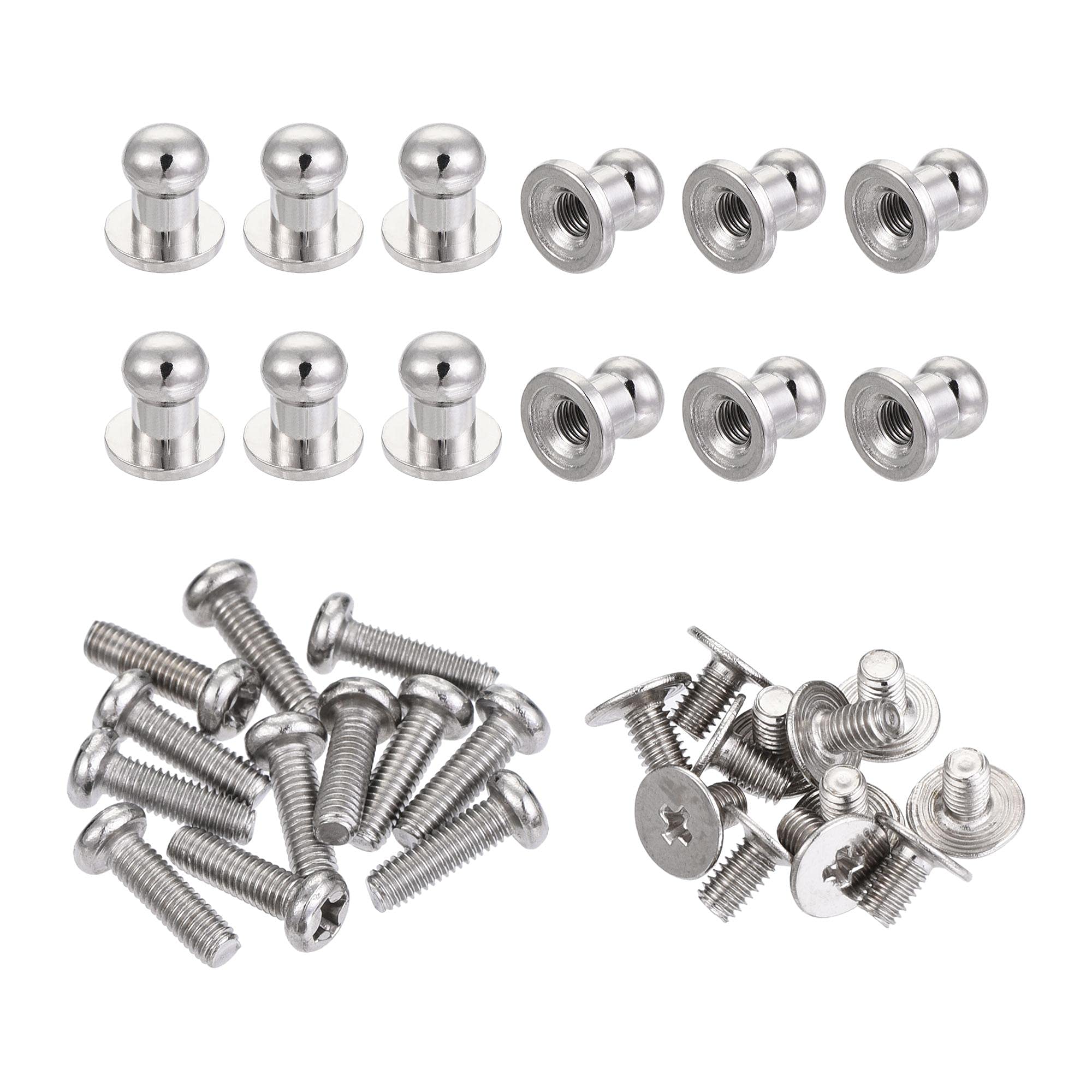 sourcing map 5mm Head Dia. Round Knobs Pull Handle, 12pcs Zinc Alloy for Drawer Pulls Gift Box Cabinet Door Knobs with Screws, Silver Tone