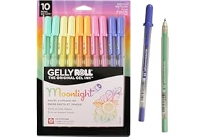 SAKURA Gelly Roll Moonlight 10 Pastel & Opaque Gel Pens - Bold Point Ink Pen for Journaling, Art, Calligraphy, or Drawing - A