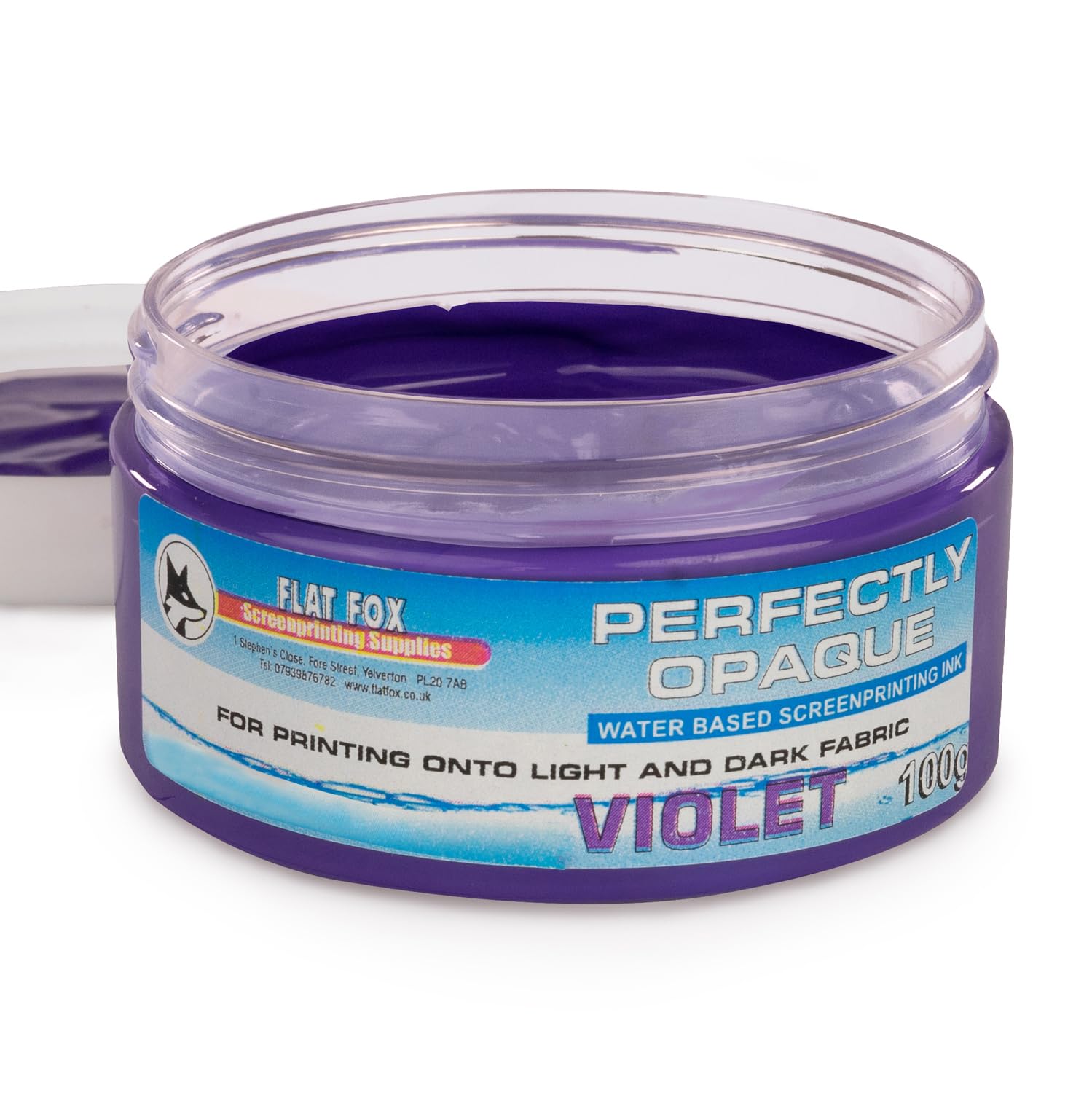 Flat Fox Screen Printing Opaque Water Based Fabric Inks (Violet, 100g)…