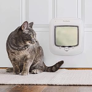 PetSafe Interior and Exterior Cat Door - Microchip RFID Pet Door - 4-Way Locking - Big Cat - Works With up to 40 Programmed Pets