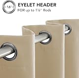 Deconovo Blackout Curtains Eyelet 2 Panels 90x90 Biscotti Beige view 7