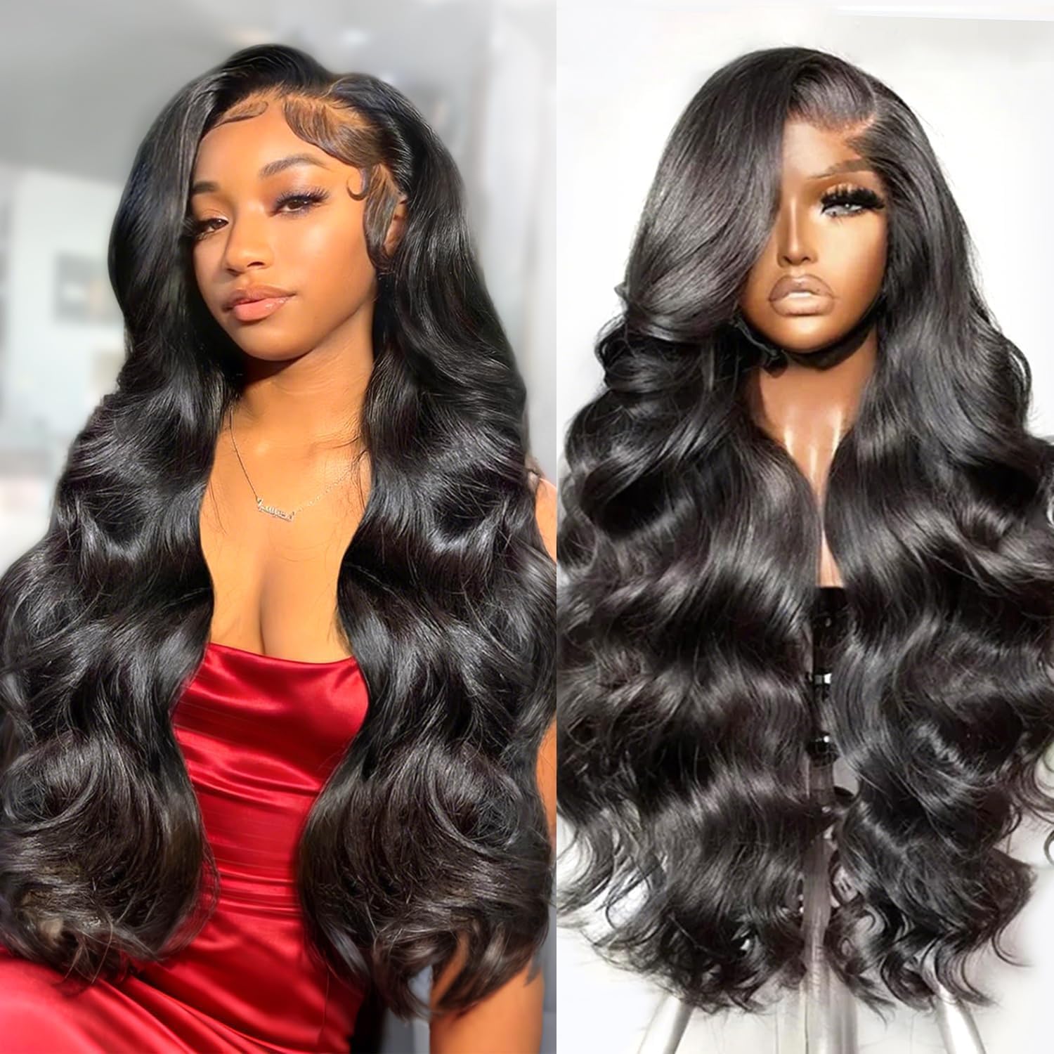 Beluck 13x6 Transparent HD Lace Front Wigs Human Hair Wig, Body Wave Human Hair Wig For Black Women, Glueless Wig Pre Plucked With Baby Hair, Black Brazilian Real Hair Lace Frontal 24 Inch — image 1