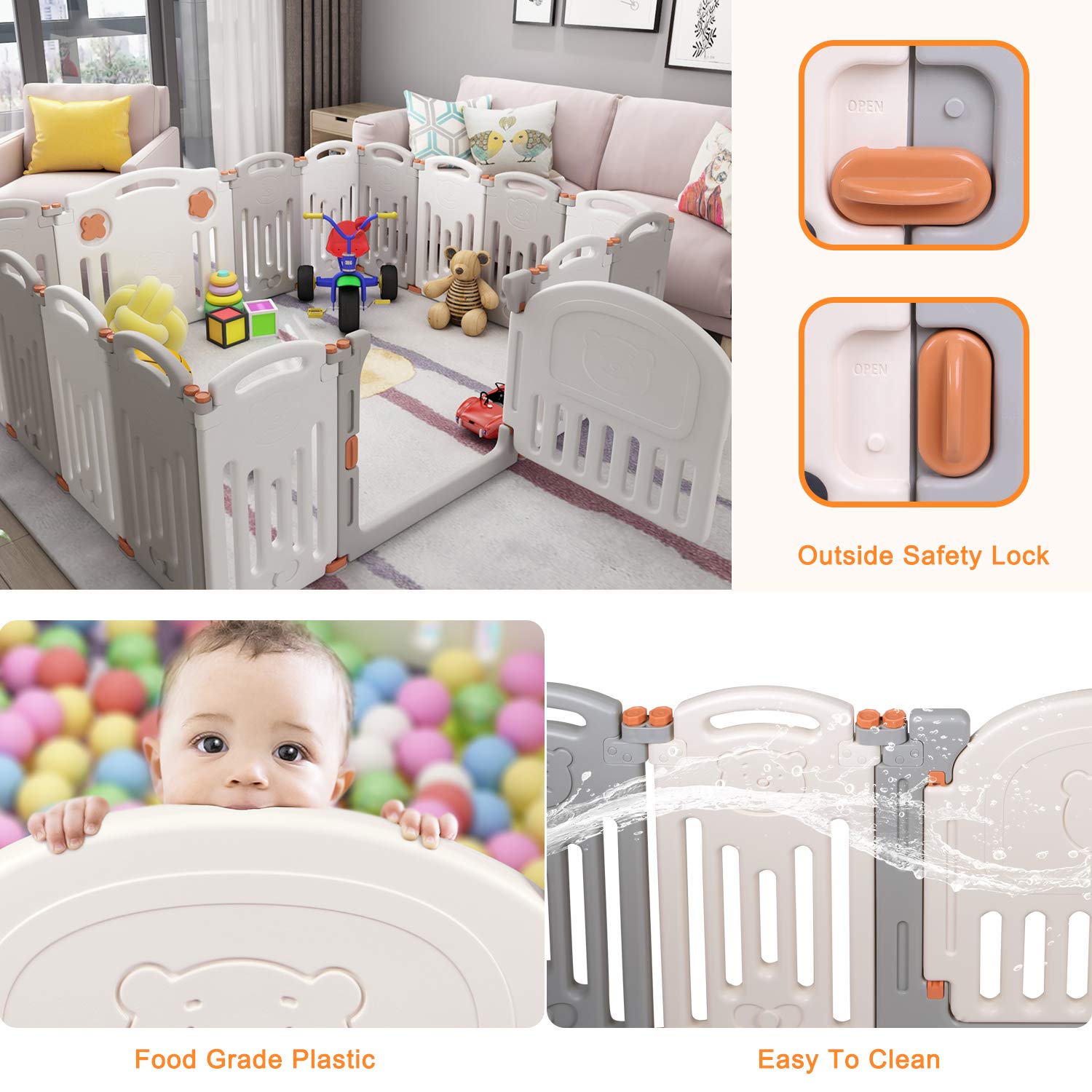 baby playpen 16 panels