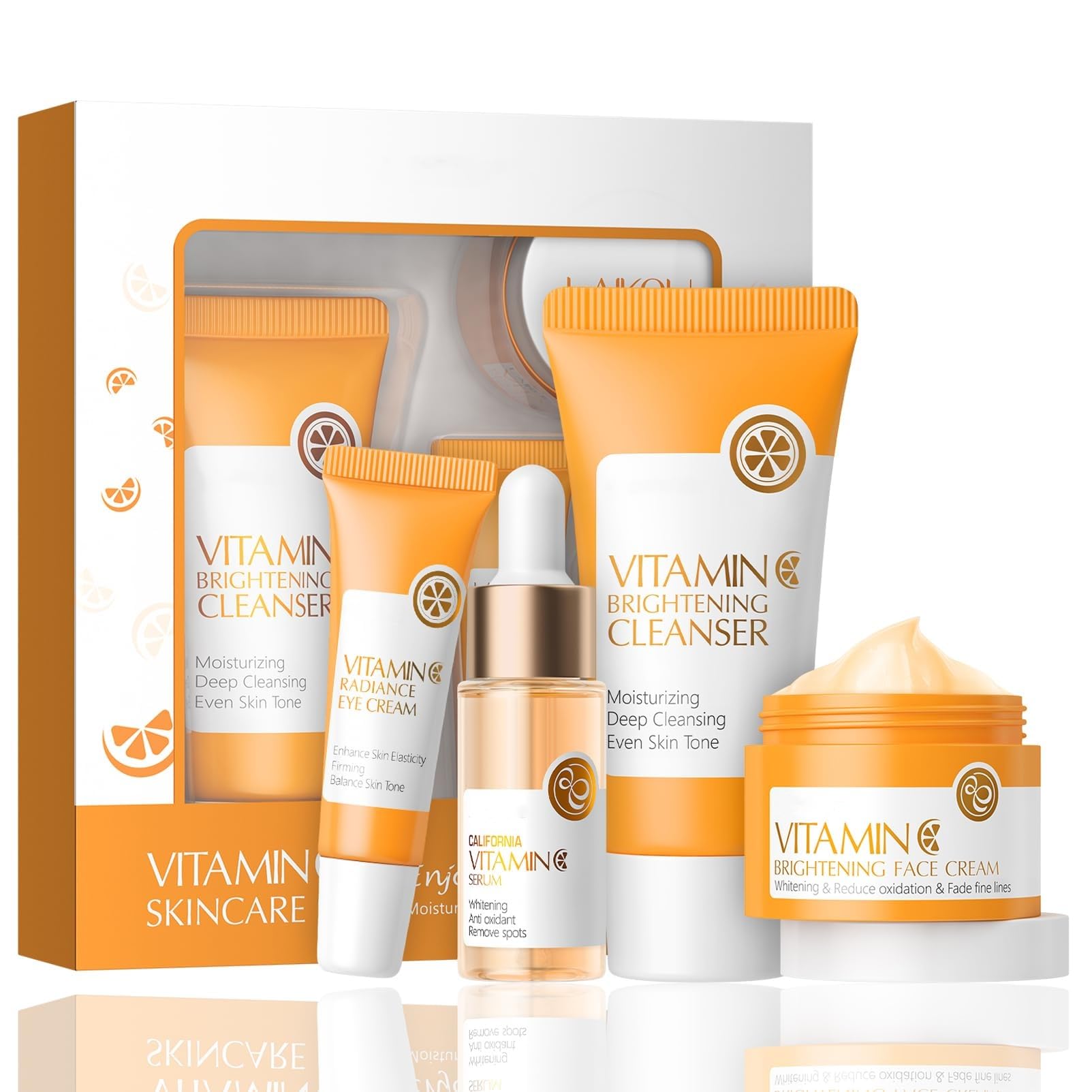 Vitamin C Skin Care Sets & Kits, Skin Care For Women , Skin Care Set For Pamper Valentine's Day Gifts, Facial Kit,Skincare Set,Cleanser, Serum,Cream,Eye Cream, Womens Christmas Gifts