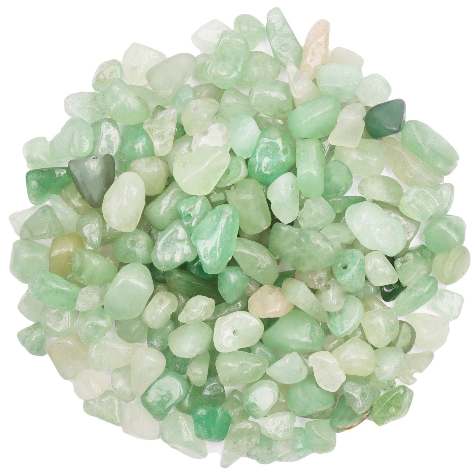 500Pcs Green Crystals Chips Beads Bulk, 5-8mm Irregular Drilled Tumbled Gemstone Chips, Natural Crystal Beads for Jewellery Making, Bracelet Craft Supplies — image 1