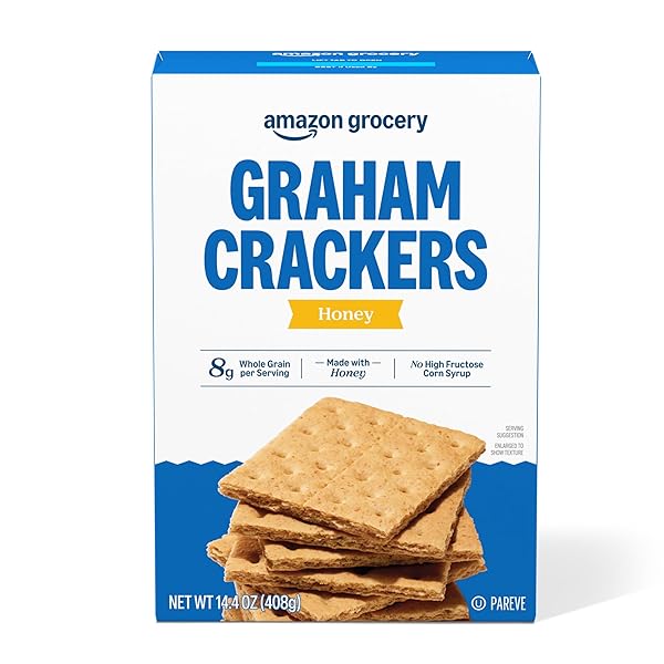 AMAZON GROCERY, HONEY GRAHAM CRACKERS, 14.4 OZ (PREVIOUSLY HAPPY BELLY, PACKAGING MAY VARY)