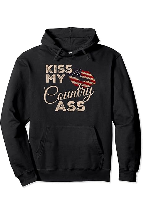 Amazon.com: Kiss My Country Ass, Patriotic Grunge Flag Lips T 