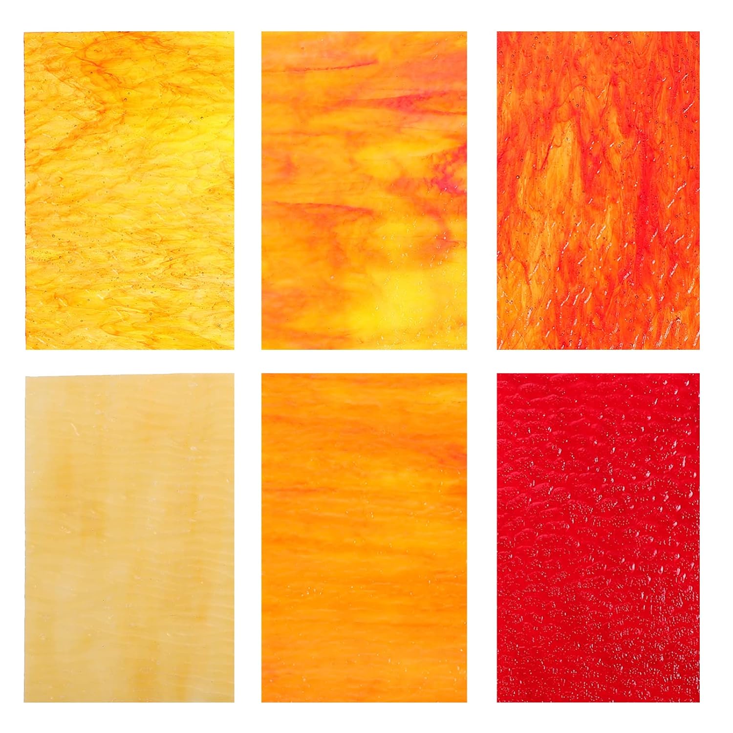 HEALLILY 6Pcs Stained Glass Sheets Mosaic Glass Sheet Cathedral Glass