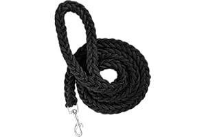Long Rope Leash for Dog, Strong Dog Training Lead with Comfortable Padded Handle Nylon Eight Strand Braided Lead Heavy Duty D